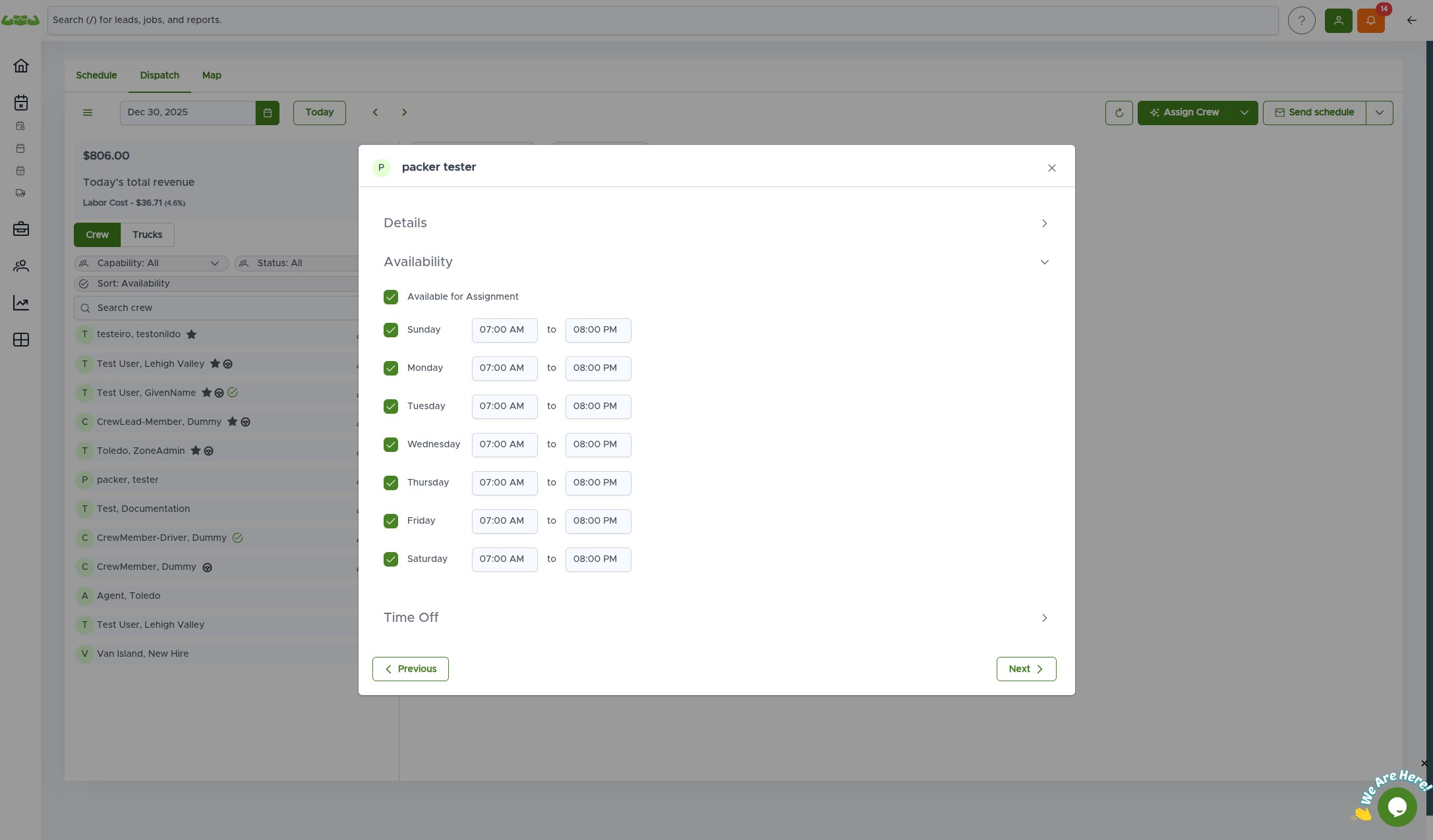 The Available for Assignment toggle switched on