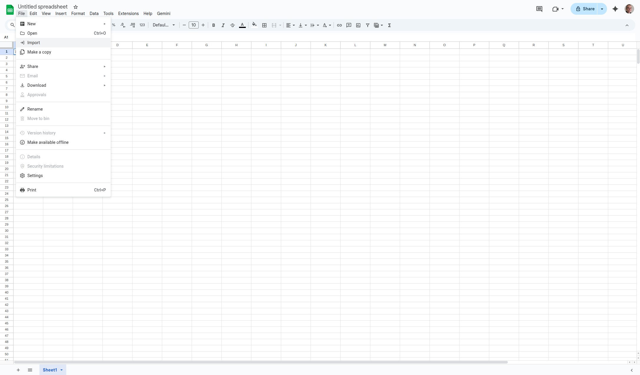 The downloaded CSV file opened in a spreadsheet application