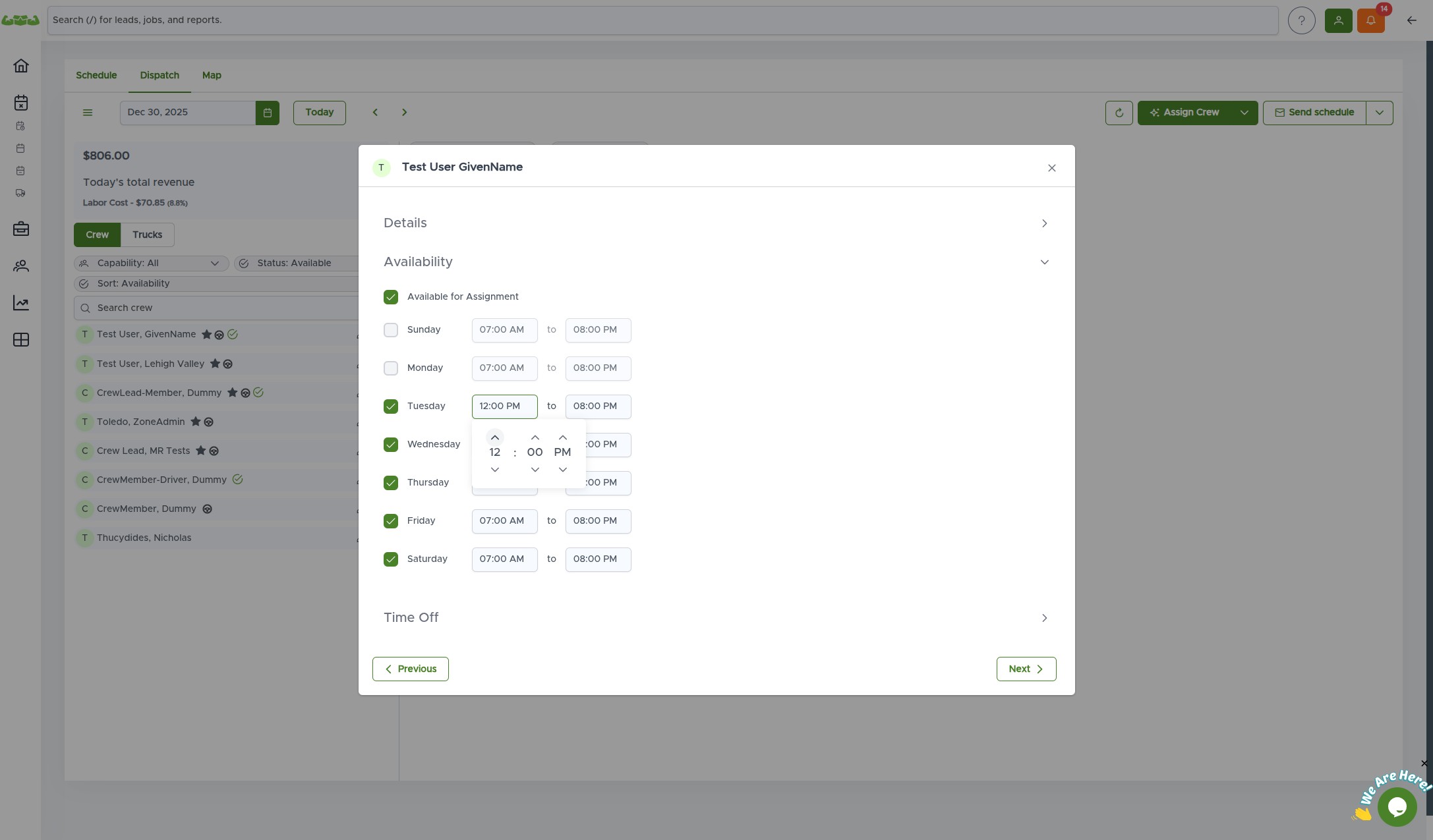 Driver capability checkbox selected