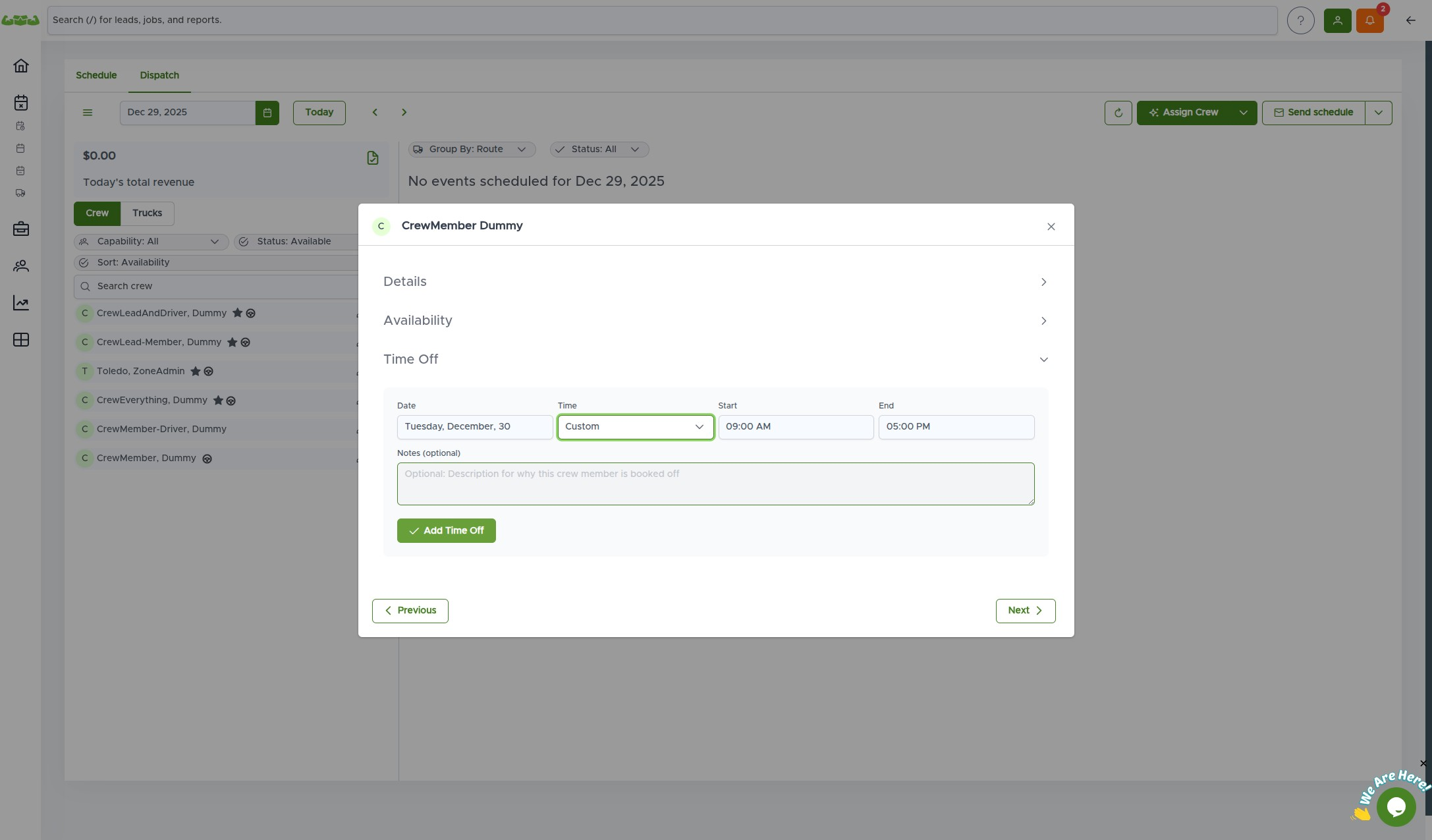Custom start time field