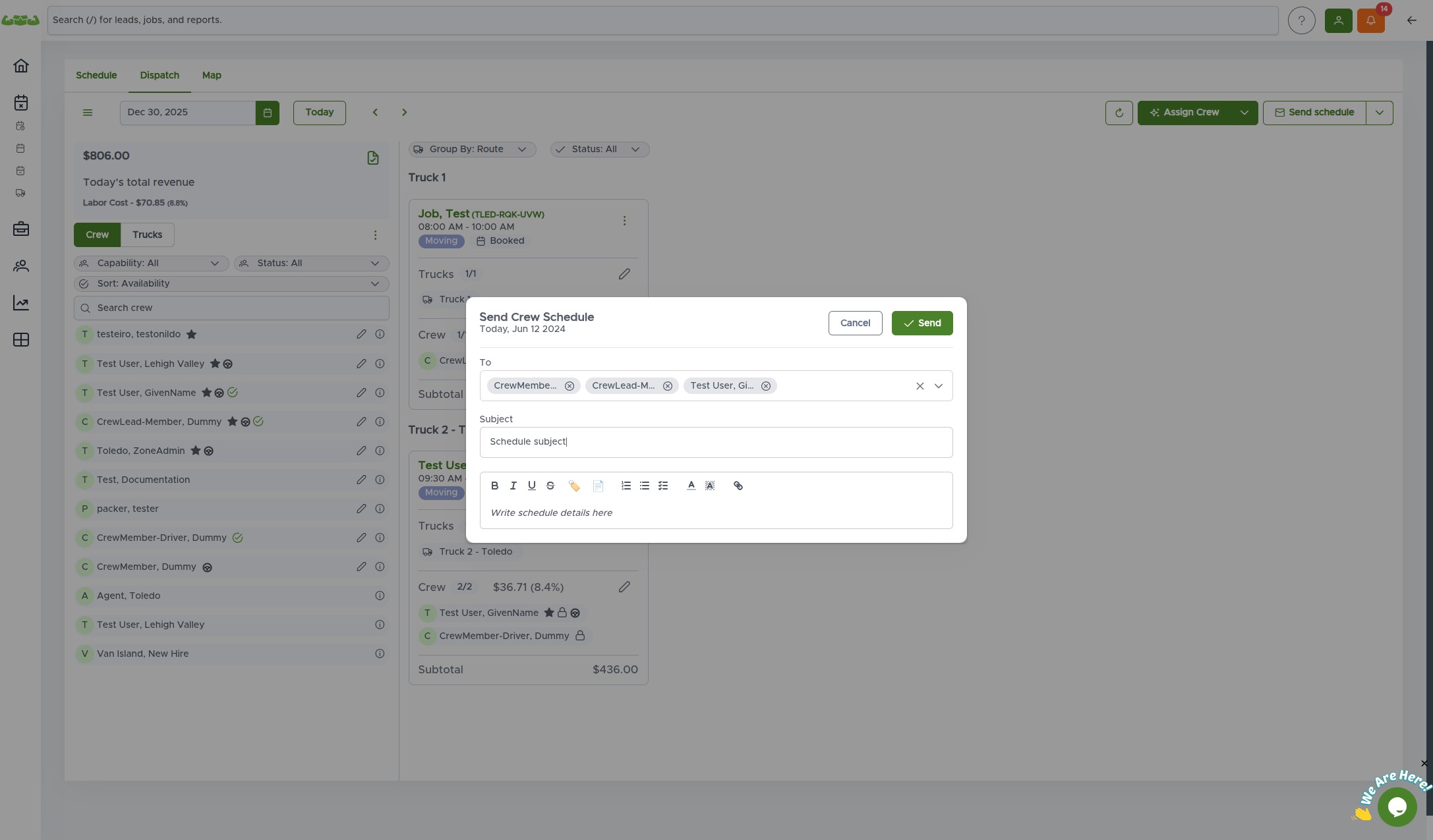 Editing email recipients before sending