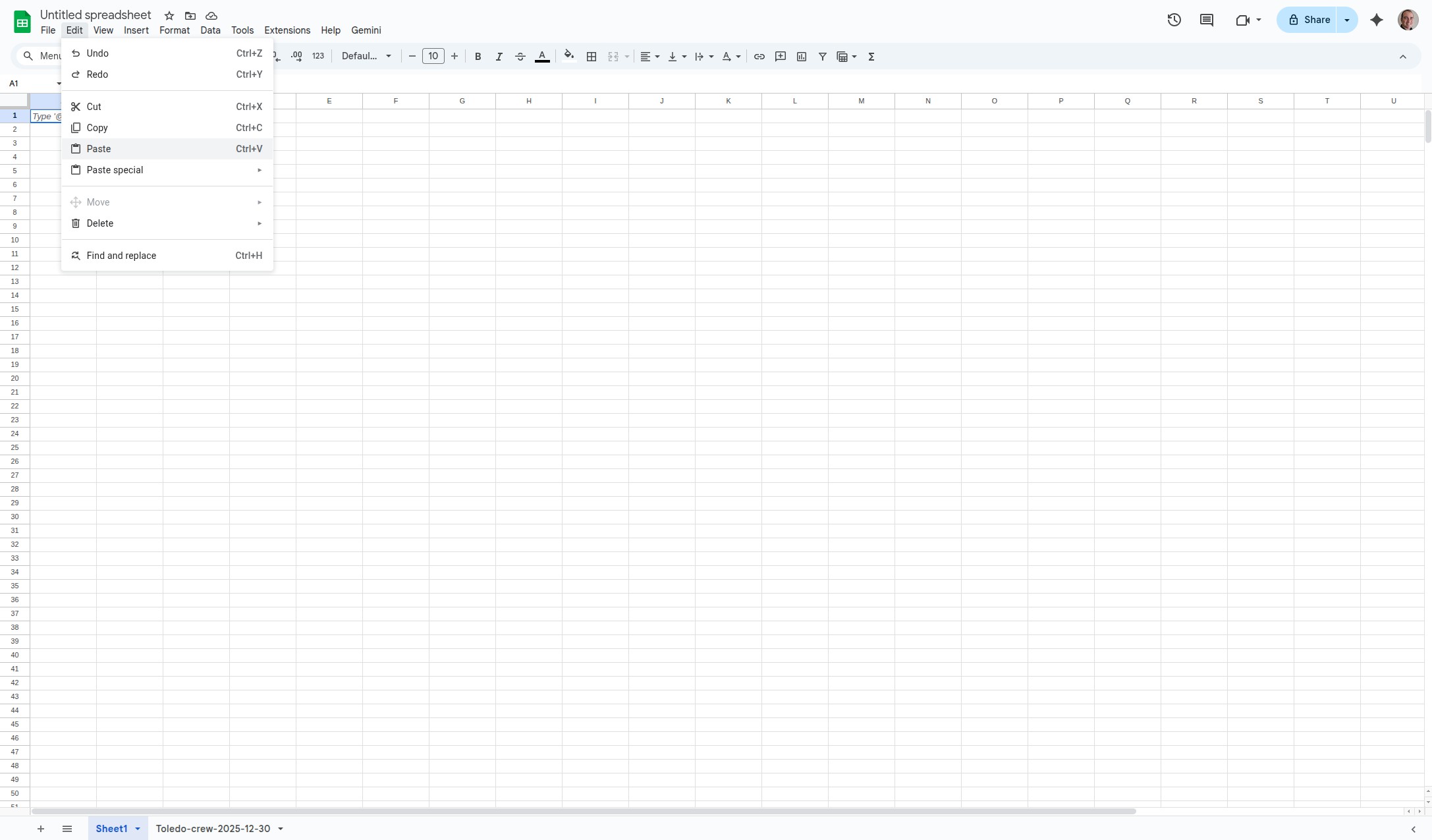 Spreadsheet showing the dispatch schedule data in columns