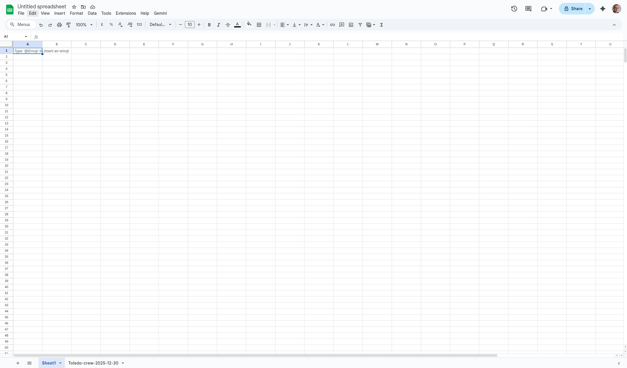 Pasting the copied schedule data into a spreadsheet